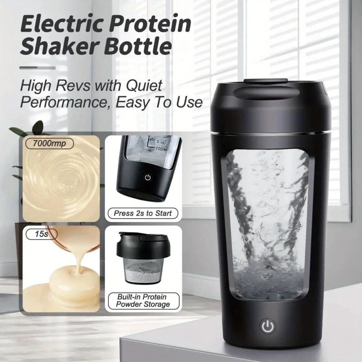 500ML Electric Protein Powder Mixing Cup Automatic Shaker Bottle Mixer Shake Bottle Milk Coffee Blender Kettle for Gym outdoor
